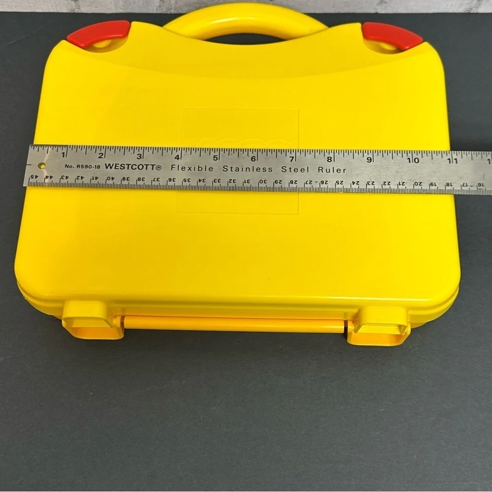 LEGO Storage Case Yellow Hard Plastic Latching Storage Empty Box Divider